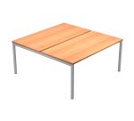 Bench doppio Team Work con game a ponte finitura grigio alluminio p 164 x h 74,5 cm