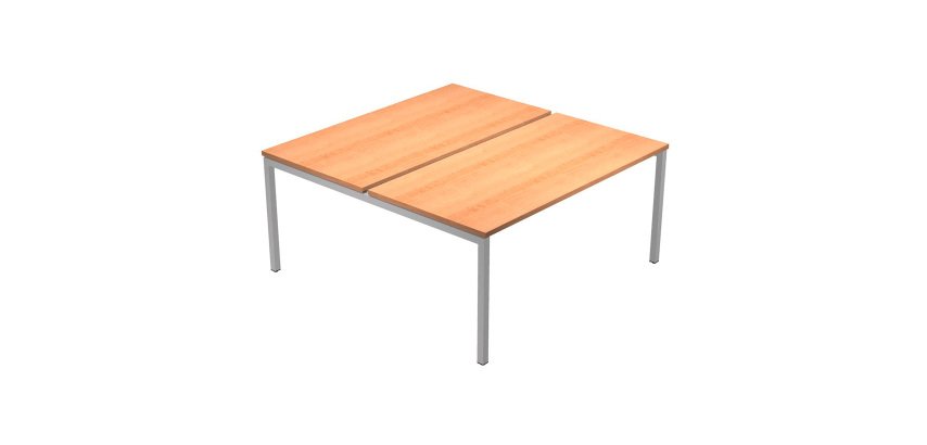 Bench doppio Team Work con game a ponte finitura grigio alluminio p 164 x h 74,5 cm