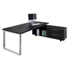 Scrivania manageriale con gambe in metallo Artexport Flora Nero Venato 2.100 mm