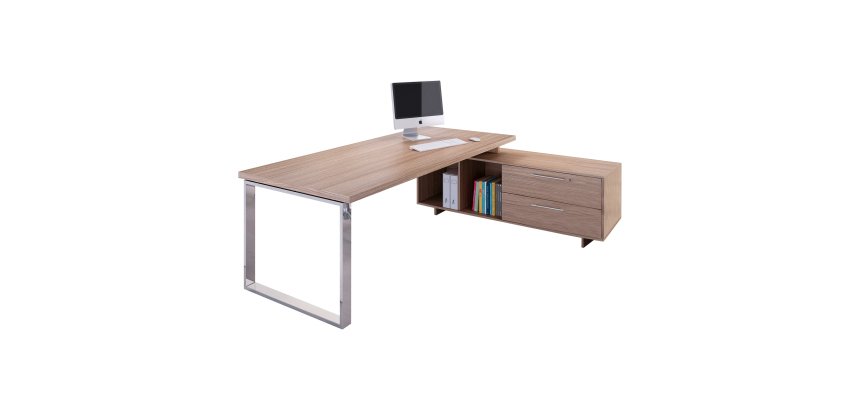 Scrivania manageriale Florida p 90 x h 74 cm con mobile di servizio portante reversibile