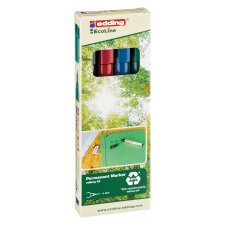 Marcatore permanente edding EcoLine 25 nero, blu, verde, rosso