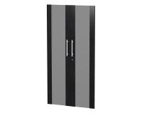 Coppia ante alte in vetro temperato fumé - nero per mobili linea Florida e Florida 4 l  80 x h 153,8 cm