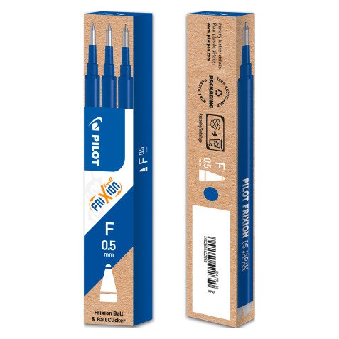 Refill x penna sfera Frixion tratto fine 3 pezzi