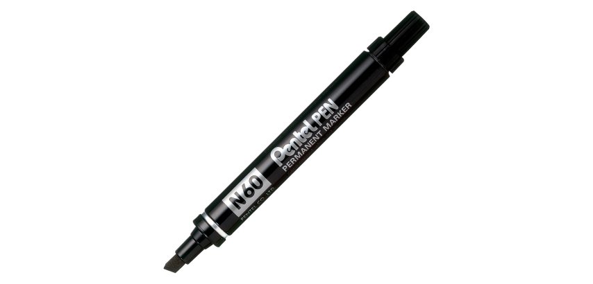 Marcatore permanente Pentel N60 fusto in metallo punta quadra 12 pezzi