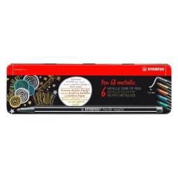 Pennarello STABILO Pen 68 metallic 6808/8-32 punta 1.4 mm 5 colori 6 unità