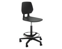 Sgabello tecnico Disegnatore in polipropilene sanificabile nero