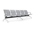 Panca per sala attesa 5 posti in acciaio microforato
