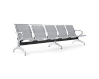 Panca per sala attesa 5 posti in acciaio microforato