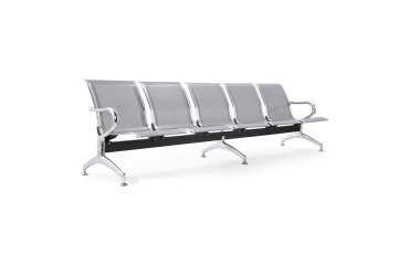 Panca per sala attesa 5 posti in acciaio microforato