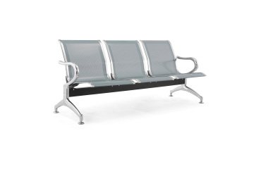 Panca per sala attesa 3 posti in acciaio microforato