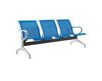 Panca per sala attesa 3 posti in acciaio microforato