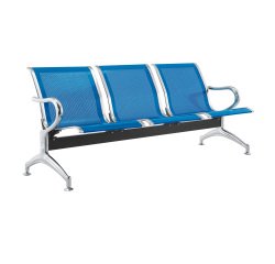 Panca per sala attesa 3 posti in acciaio microforato