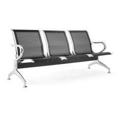 Panca per sala attesa 3 posti in acciaio microforato