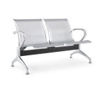 Panca per sala attesa 2 posti in acciaio microforato