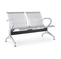 Panca per sala attesa 2 posti in acciaio microforato