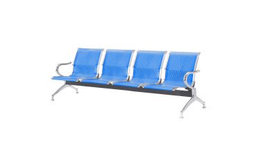 Panca per sala attesa 4 posti in acciaio microforato