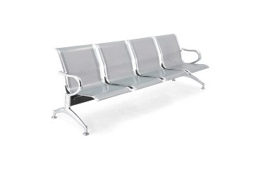 Panca per sala attesa 4 posti in acciaio microforato