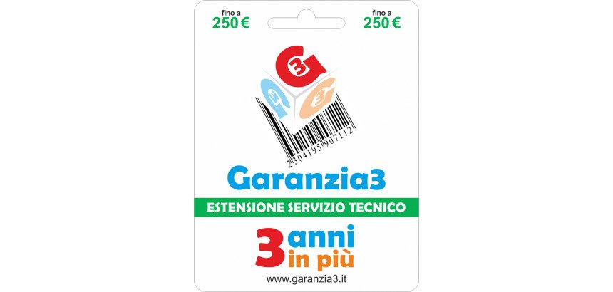 Estensione del servizio tecnico Garanzia3 fino a 250 euro
