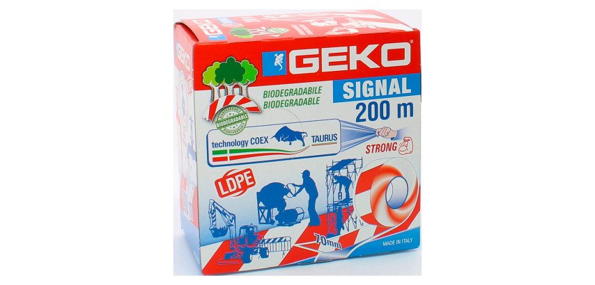 Nastro segnaletico Geko rosso e bianco, 70 mm x 200 m