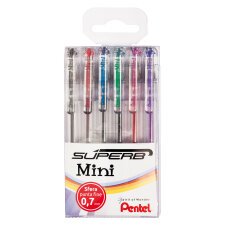 Penna a sfera Pentel Mini Superb tratto 0.27mm punta 0.7mm assortiti 6 unità