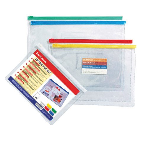 Buste con zip ErichKrause 2937 A5 trasparente pvc 12 unità