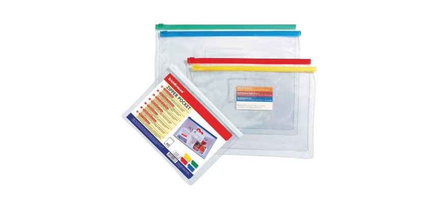 Buste con zip ErichKrause 2937 A5 trasparente pvc 12 unità