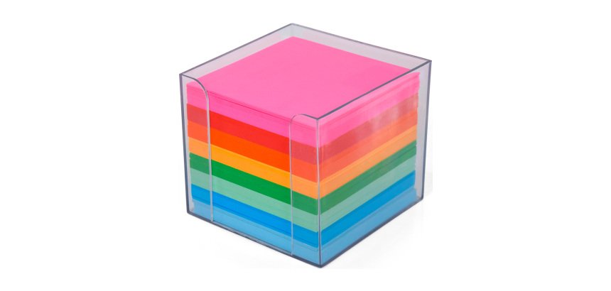Cubo per appunti non collato con contenitore Assortiti 800 fogli