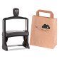 Kit timbro personalizzabile 5212 nero/avana + 200 eco sacchetti in carta L