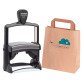 Kit timbro personalizzabile 5211 multicolor/avana + 200 eco sacchetti in carta XL