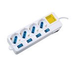 Multipresa con interruttori singoli, 4 prese 10/16A bipasso/schuko