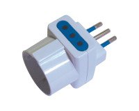 Adattatore triplo spina 10A, 2 prese 10A + 1 presa schuko