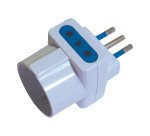 Adattatore triplo spina 10A, 2 prese 10A + 1 presa schuko