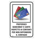 Cartello segnalatore bancomat o carte 20 x 30 cm