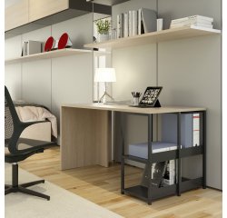 Postazione lavoro con libreria Artexport Home Office 2767BX Bianco, nero 1.400 x 690 x 702 mm