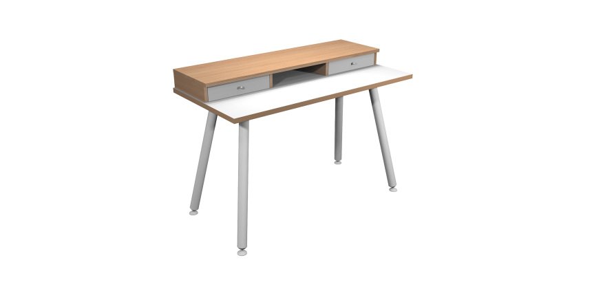 Scrivania con 2 cassetti Artexport Home Office 20070 Bianco, rovere 1.200 x 600 x 844 mm
