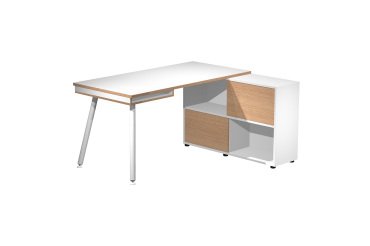 Postazione lavoro Home Office Tetris Rovere, bianco 1.300 x 815 x 1.200 mm