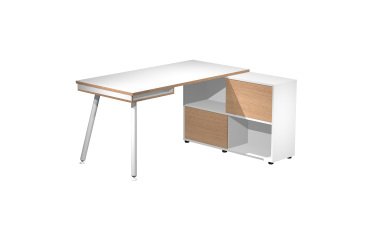Postazione lavoro Home Office Tetris Rovere, bianco 1.300 x 815 x 1.200 mm