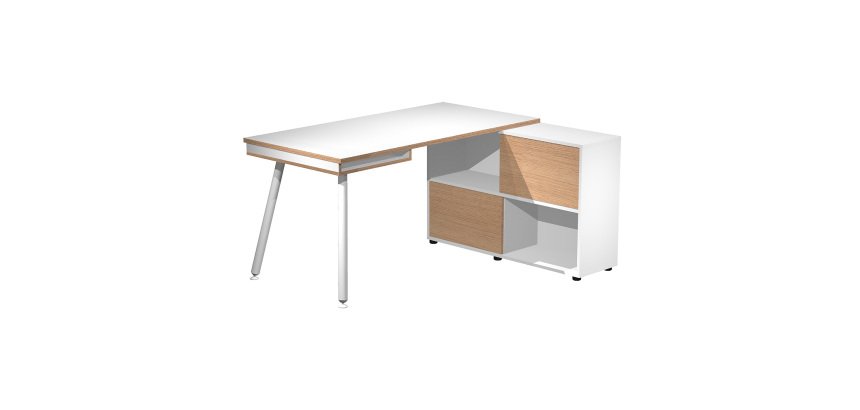 Postazione lavoro Home Office Tetris Rovere, bianco 1.300 x 815 x 1.200 mm