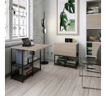 Postazione di lavoro con libreria Smart Home Office piano stanard o ribaltabile struttura in metallo colore nero