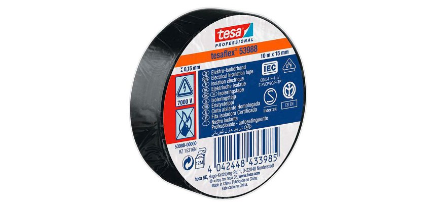 Nastro isolante tesa Professional 53988 10 m x 15 mm nero