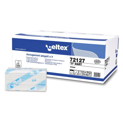 Carta asciugamani Celtex 2 veli piegato a V 15 unità da 200 fogli
