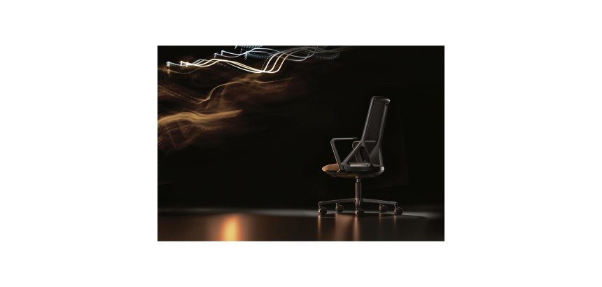 Sedia direzionale Cicero in rete nera