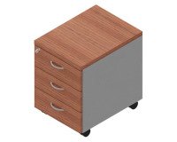 Cassettiera 3 cassetti Miami l 42 x p 56 x h 58 in cm montata colore noce