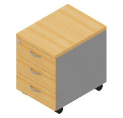 Cassettiera 3 cassetti Miami l 42 x p 56 x h 58 in cm montata