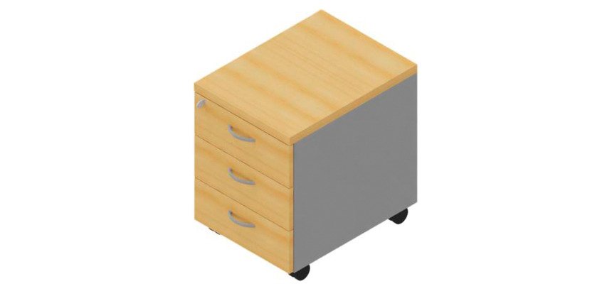 Cassettiera 3 cassetti Miami l 42 x p 56 x h 58 in cm montata