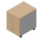 Cassettiera 3 cassetti Miami l 42 x p 56 x h 58 in cm montata
