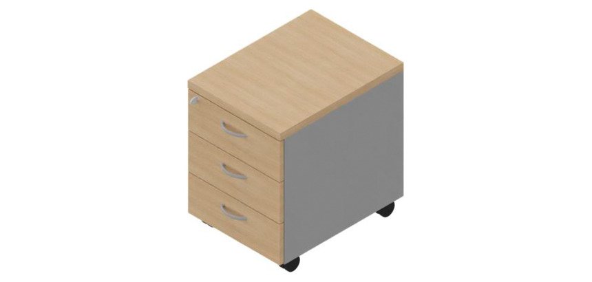 Cassettiera 3 cassetti Miami l 42 x p 56 x h 58 in cm montata