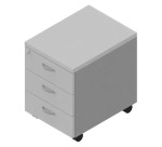 Cassettiera 3 cassetti Miami l 42 x p 56 x h 58 in cm montata