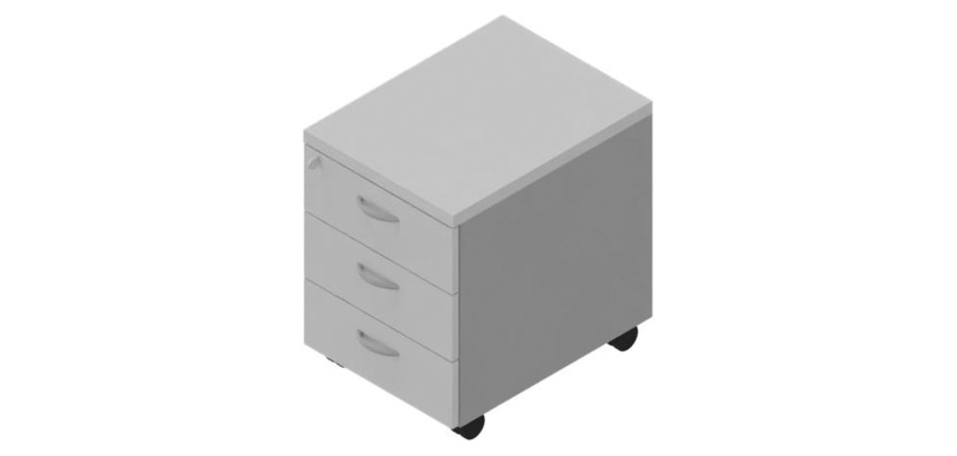 Cassettiera 3 cassetti Miami l 42 x p 56 x h 58 in cm montata