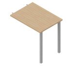 Miami extension p 60 x h 75.5 cm metal aluminum leg